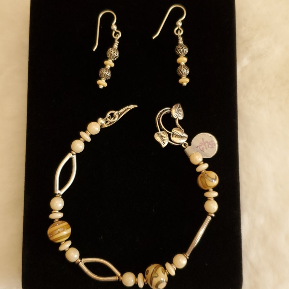 Handmade bracelet and matching earrings